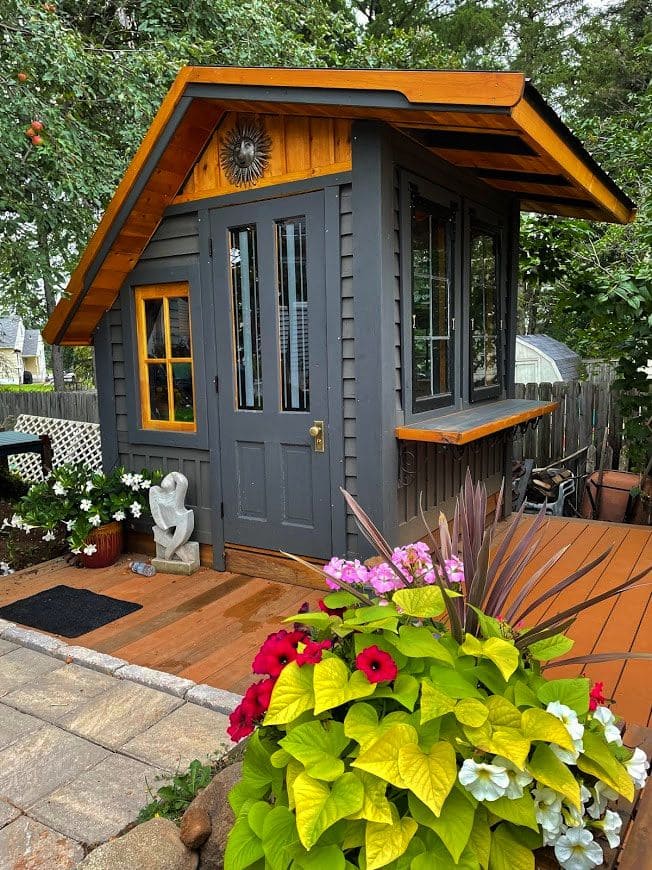 25 Stunning Garden Shed Ideas to Elevate Your Backyard Space Elegant Garden Shed with Vibrant Touches