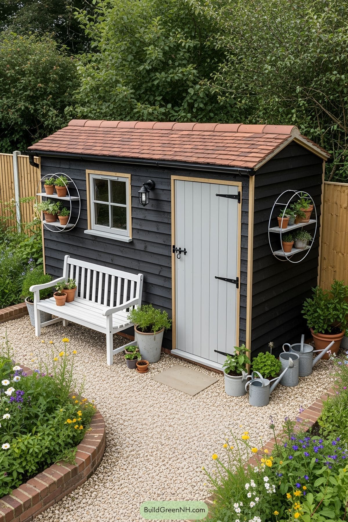 25 Stunning Garden Shed Ideas to Elevate Your Backyard Space Elegant Garden Shed with a Cozy Porch