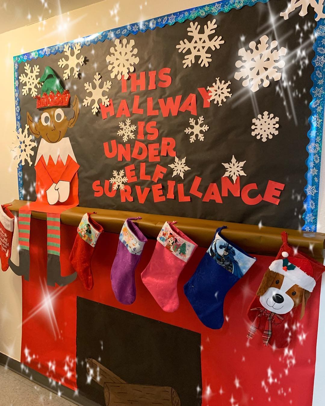 Elf Surveillance Holiday Bulletin Board