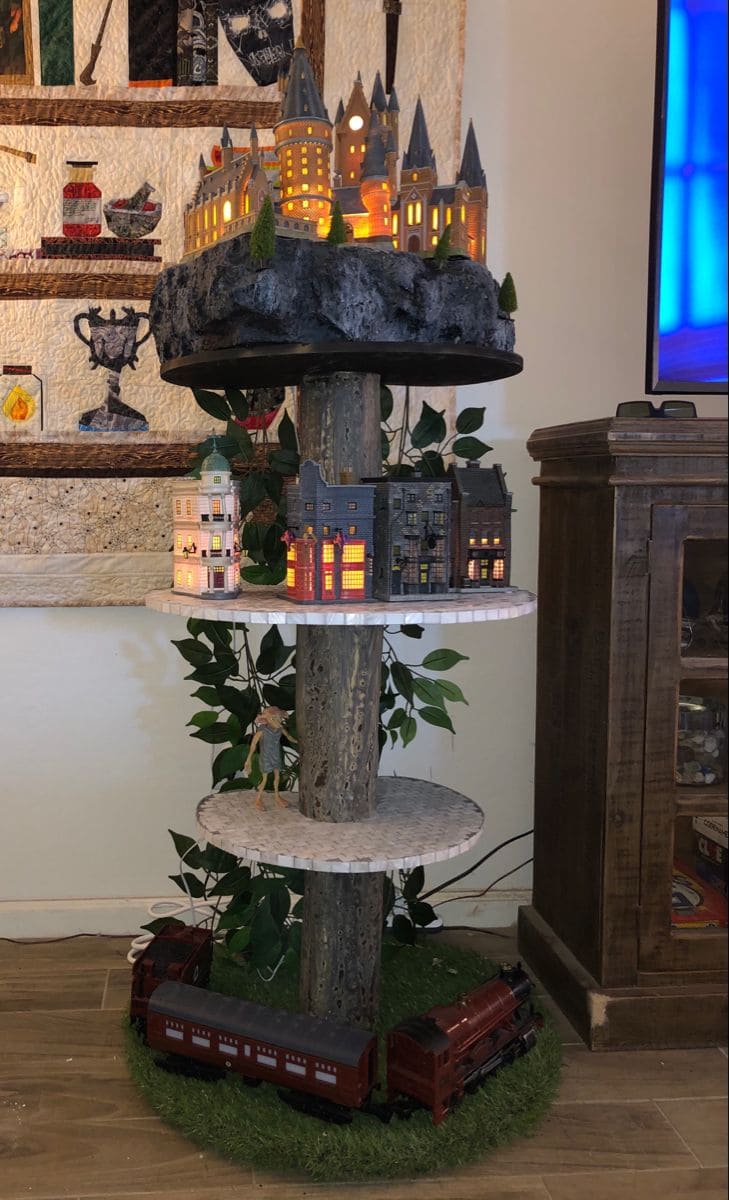 20 Magical Harry Potter Christmas Decor Ideas to Enchant Your Home Enchanted Hogwarts Tiered Display