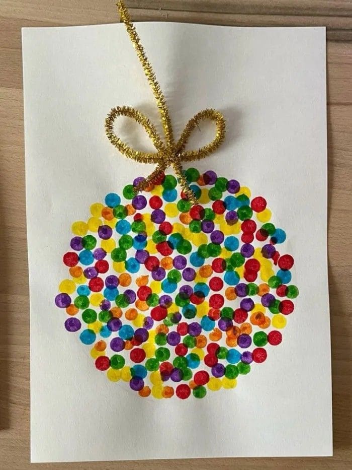 Fingerprint Christmas Bauble Painting