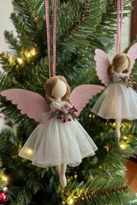 20 Fairy Doll Crafts to Create Your Own Fantasy World Glitter Wing Christmas Fairy Ornaments