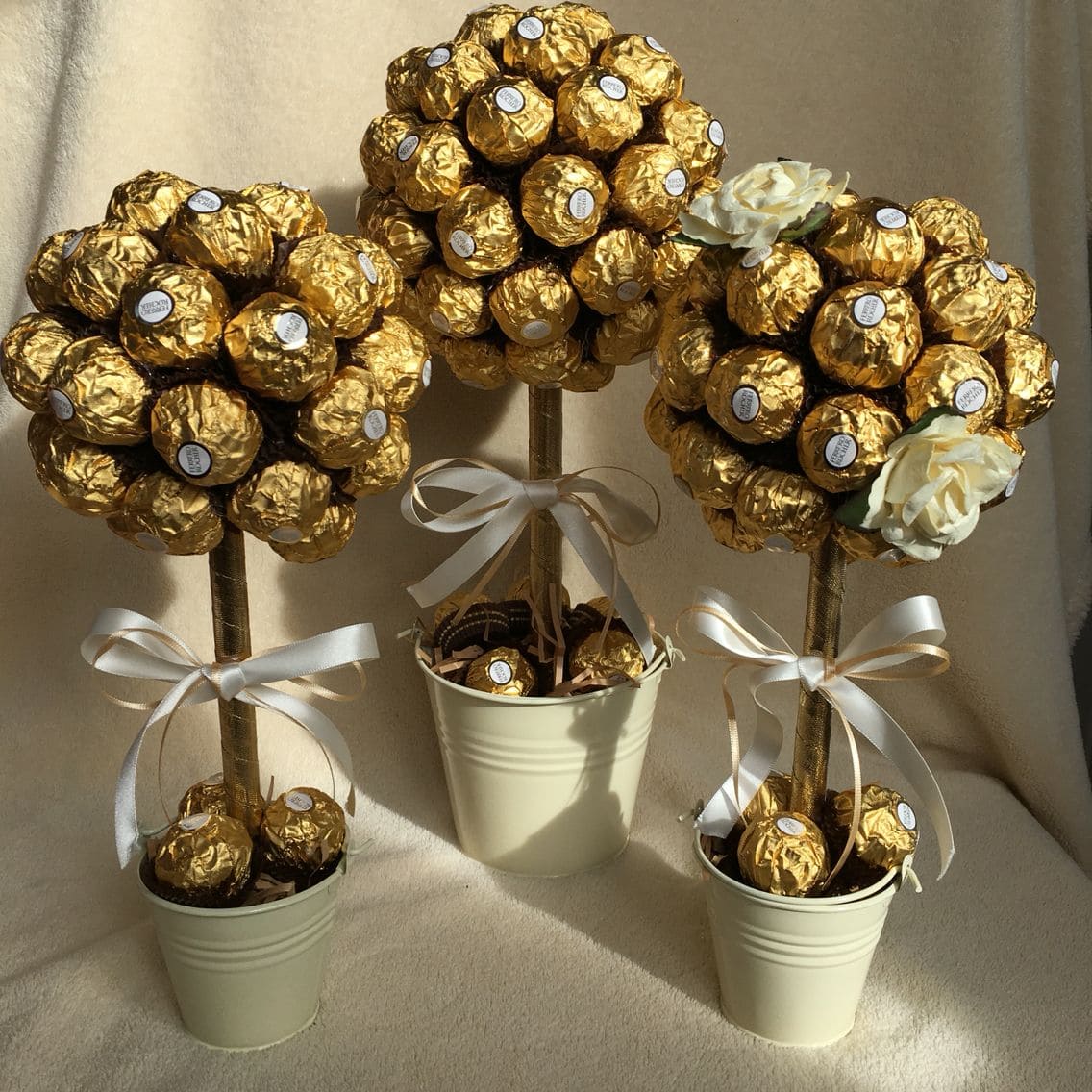 Golden Ferrero Rocher Candy Trees