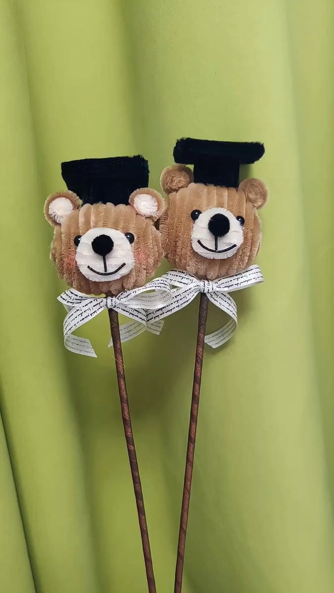 Graduation Bear Pipe Cleaner Sticks