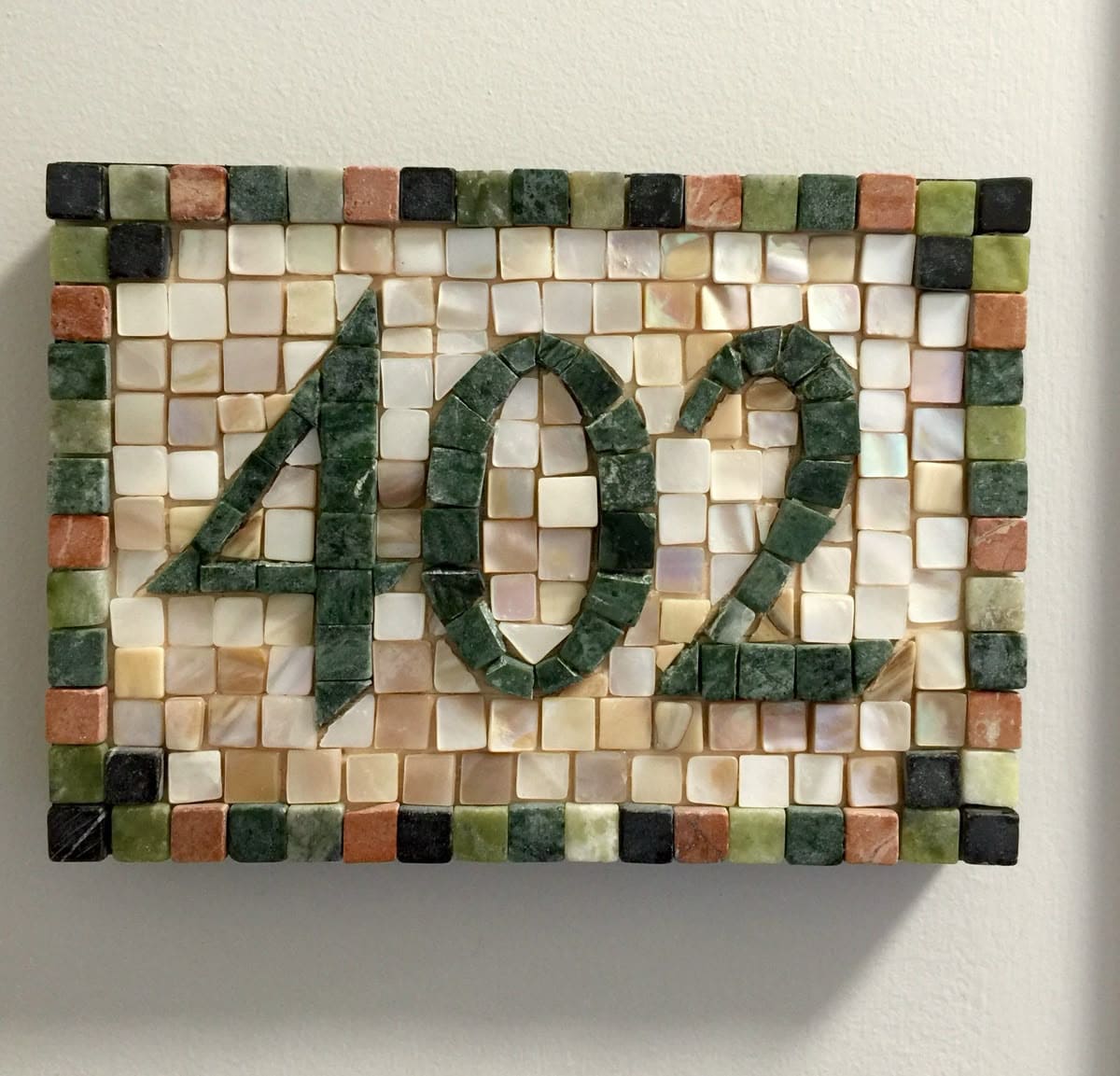 Hand-Cut Stone Mosaic Numbers