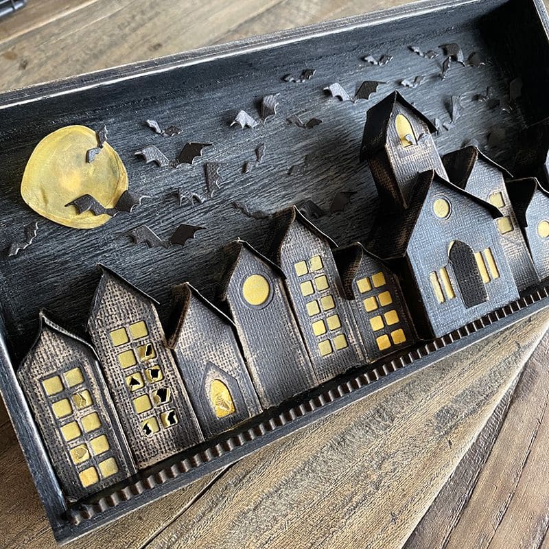 20 Unique Shadow Box Crafts to Showcase Your Treasured Keepsakes Haunted Village Shadow Box