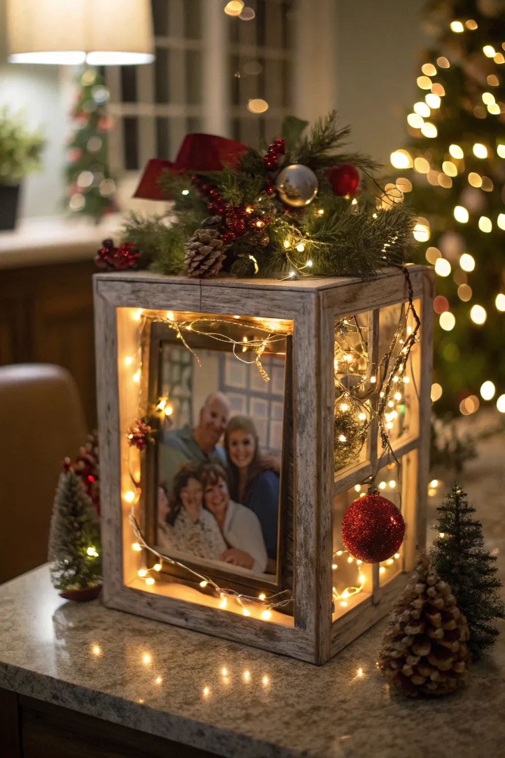 20 Unique Shadow Box Crafts to Showcase Your Treasured Keepsakes Holiday Lantern Memory Shadow Box