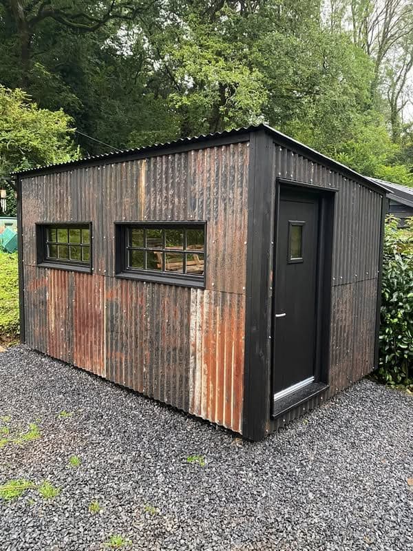 25 Stunning Garden Shed Ideas to Elevate Your Backyard Space Industrial Chic Garden Shed