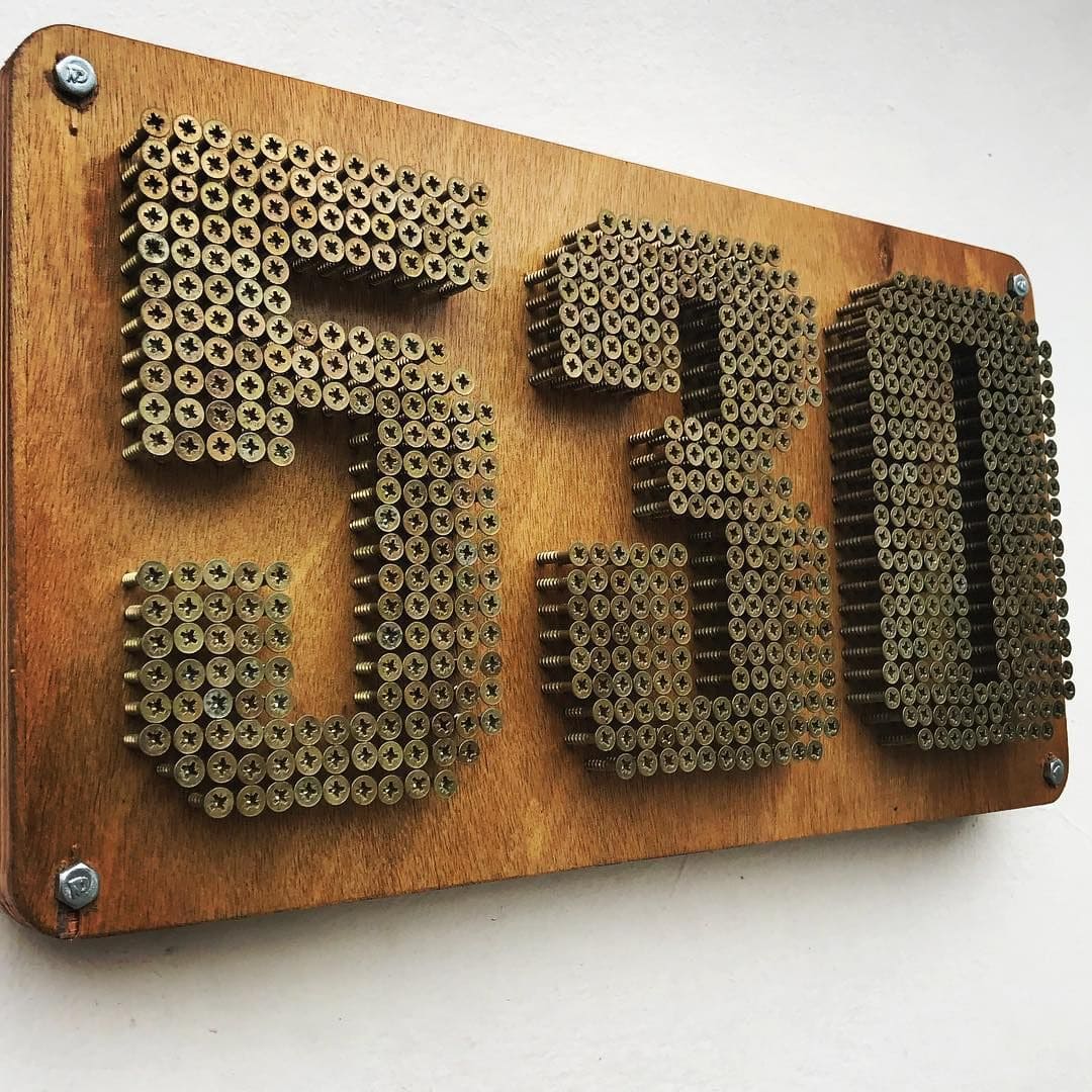 Industrial Screw Art Address Board