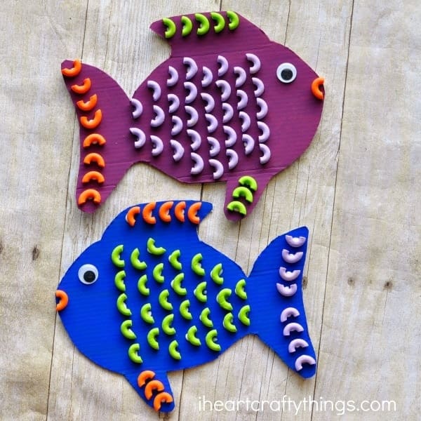 20 Fun and Easy Pasta Crafts for Kids and Adults Alike Macaroni Fish Craft