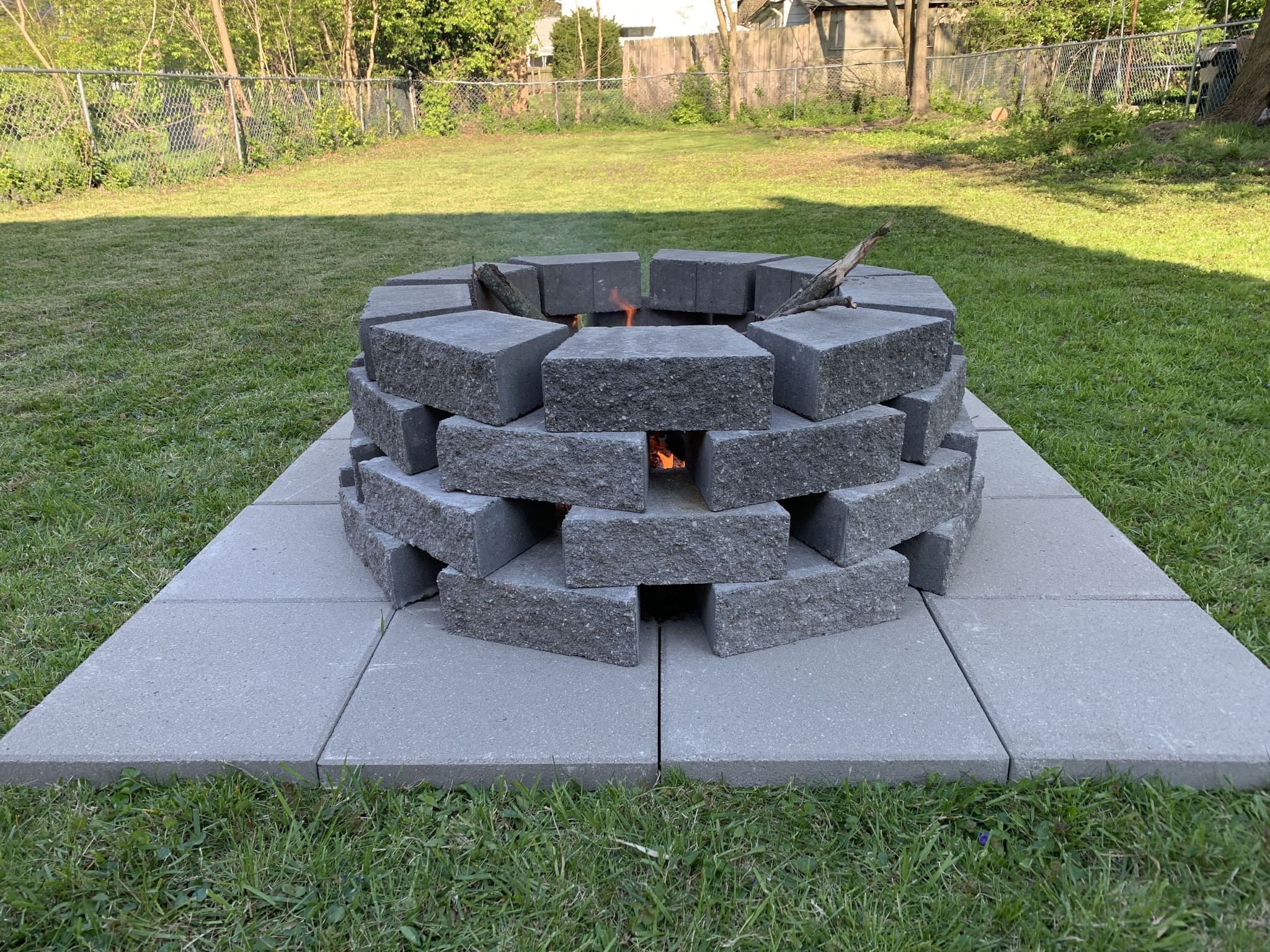 Modern Stacked Block Fire Pit
