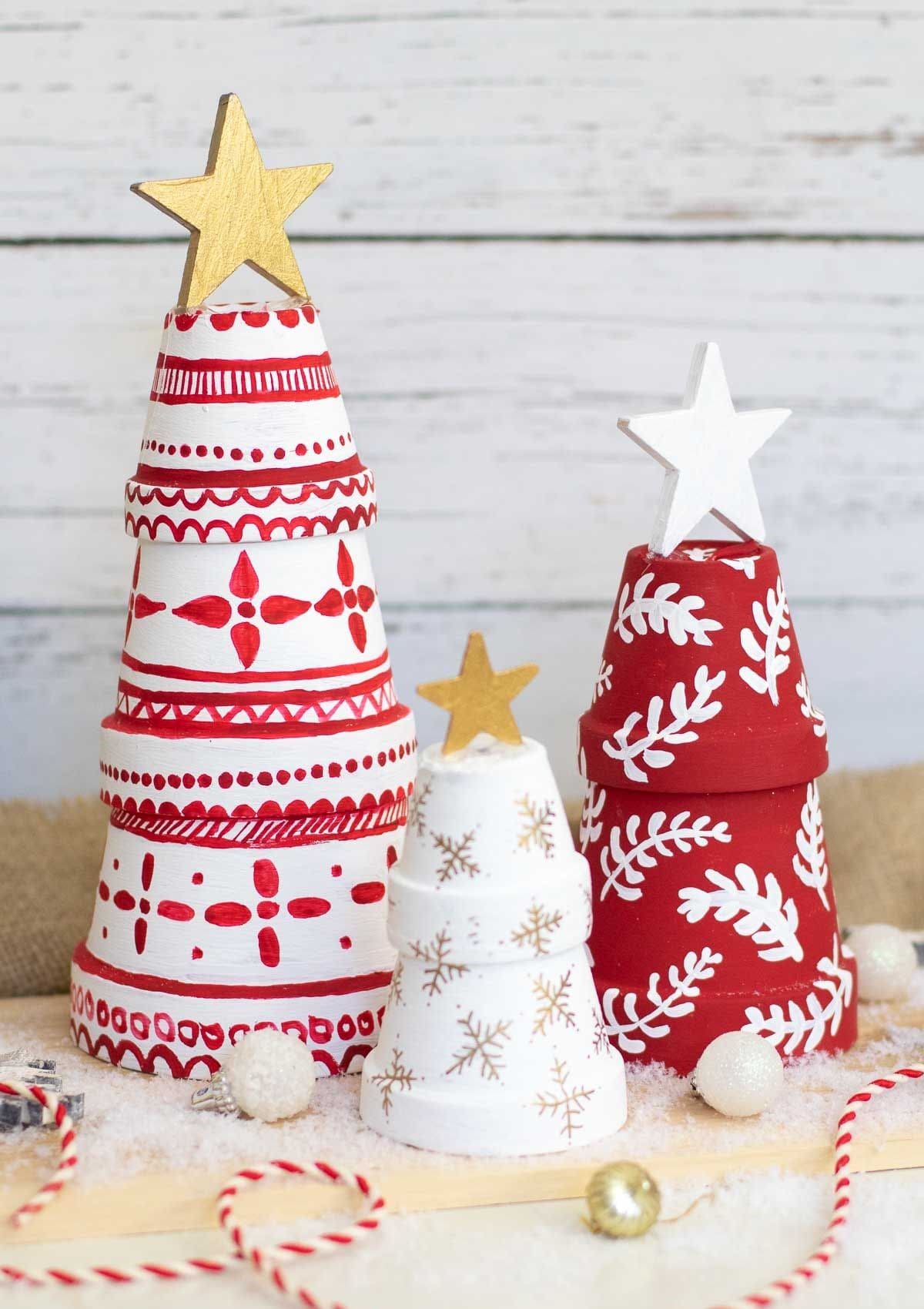 Nordic-Inspired Painted Christmas Trees