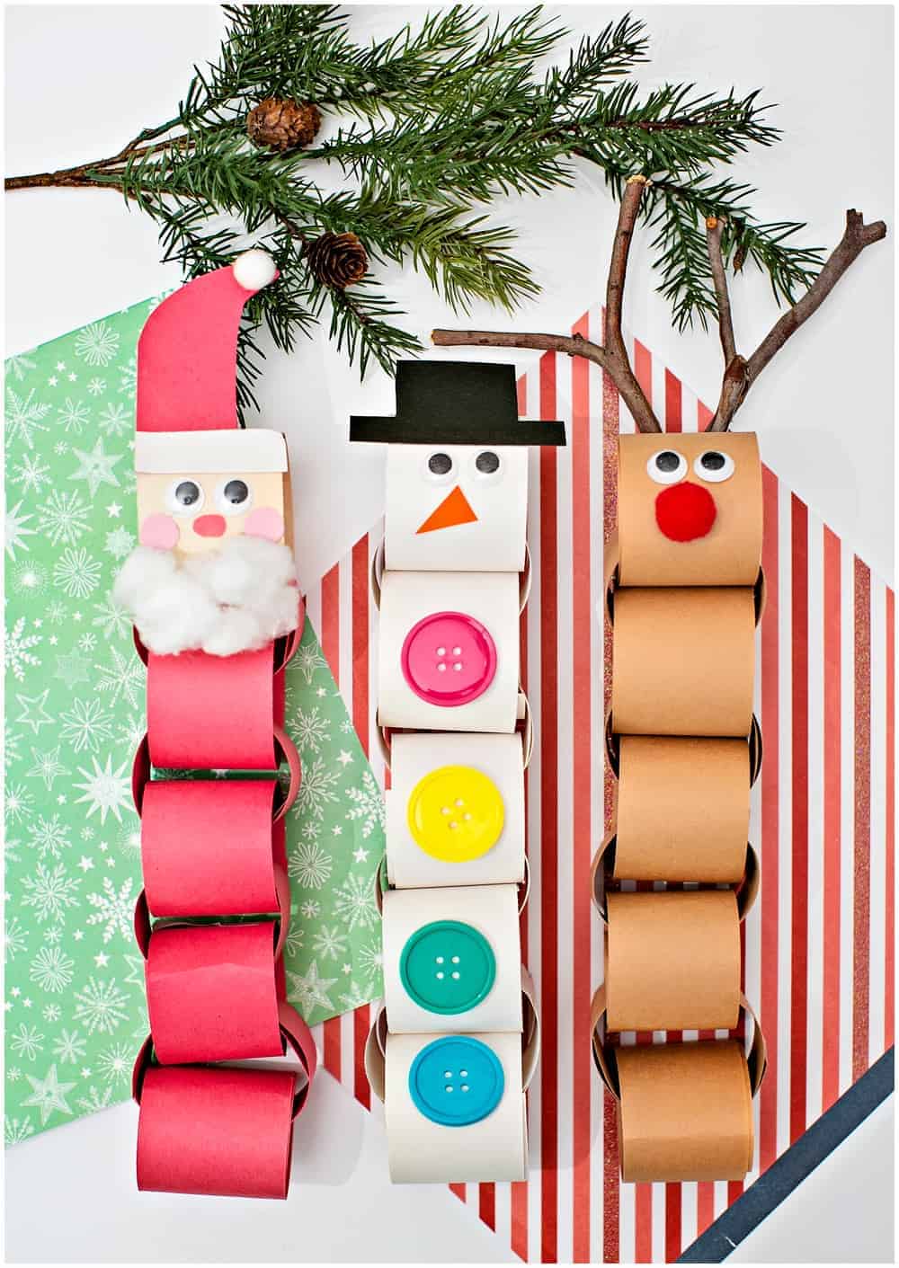 Paper Christmas Chain Characters