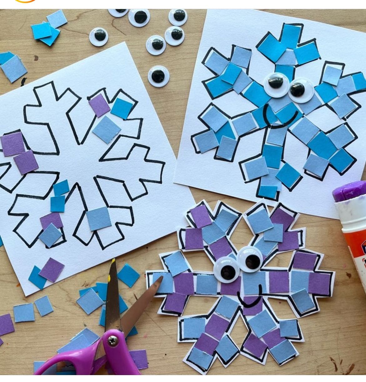 Paper Mosaic Snowflake Craft