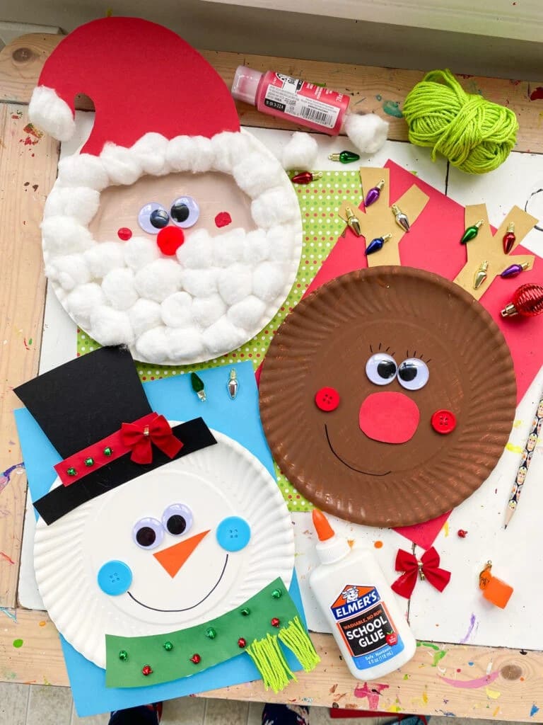 Paper Plate Christmas Faces