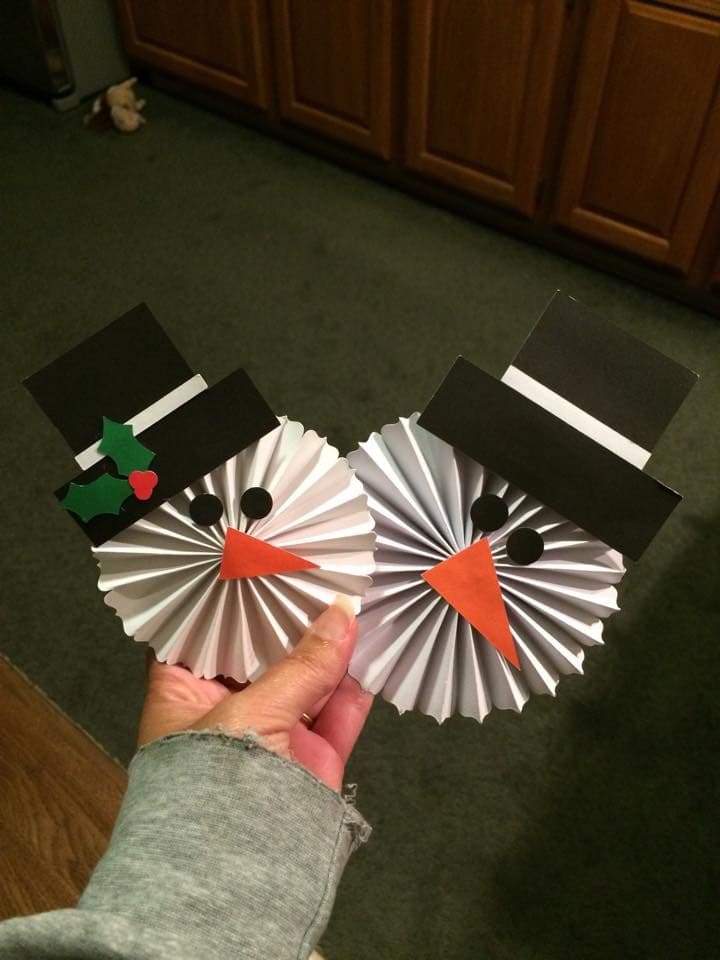 Paper Snowman Rosette Craft