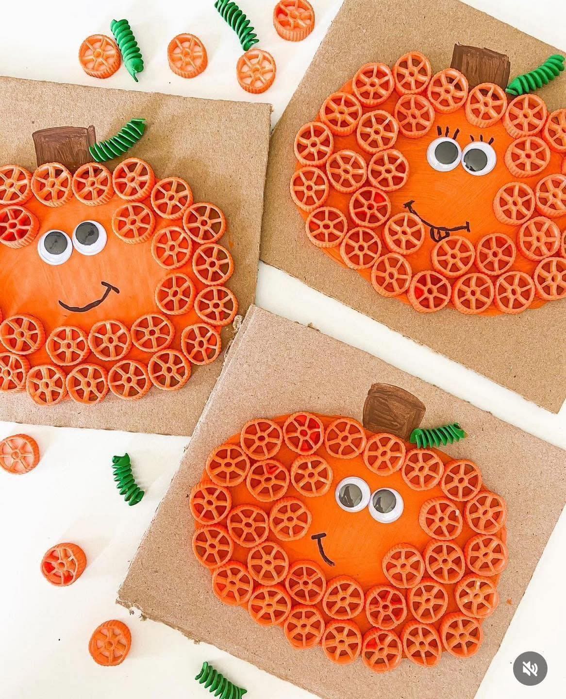 20 Fun and Easy Pasta Crafts for Kids and Adults Alike Pasta Pumpkin Craft