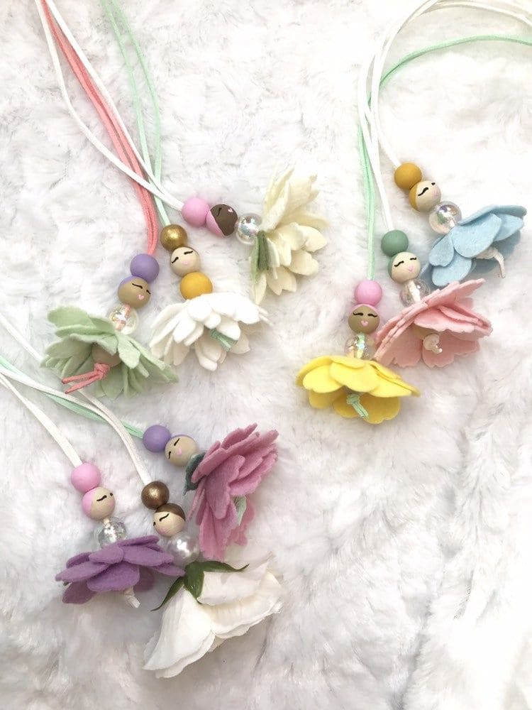 20 Fairy Doll Crafts to Create Your Own Fantasy World Pastel Petal Fairy Necklaces