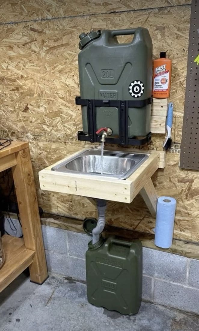 22 Brilliant Hand-Washing Station Ideas for Indoors & Outdoors Portable Workshop Sink Setup