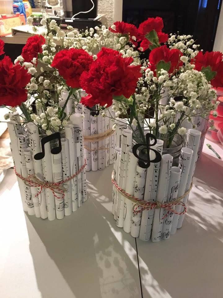20 Beautiful Music Sheet Crafts to Add Harmony to Your Home Rolled Music Sheet Flower Vase