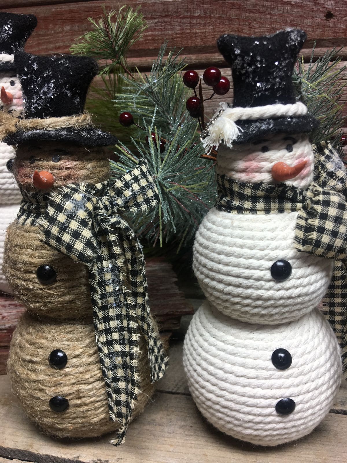 Rope Snowman Figurines