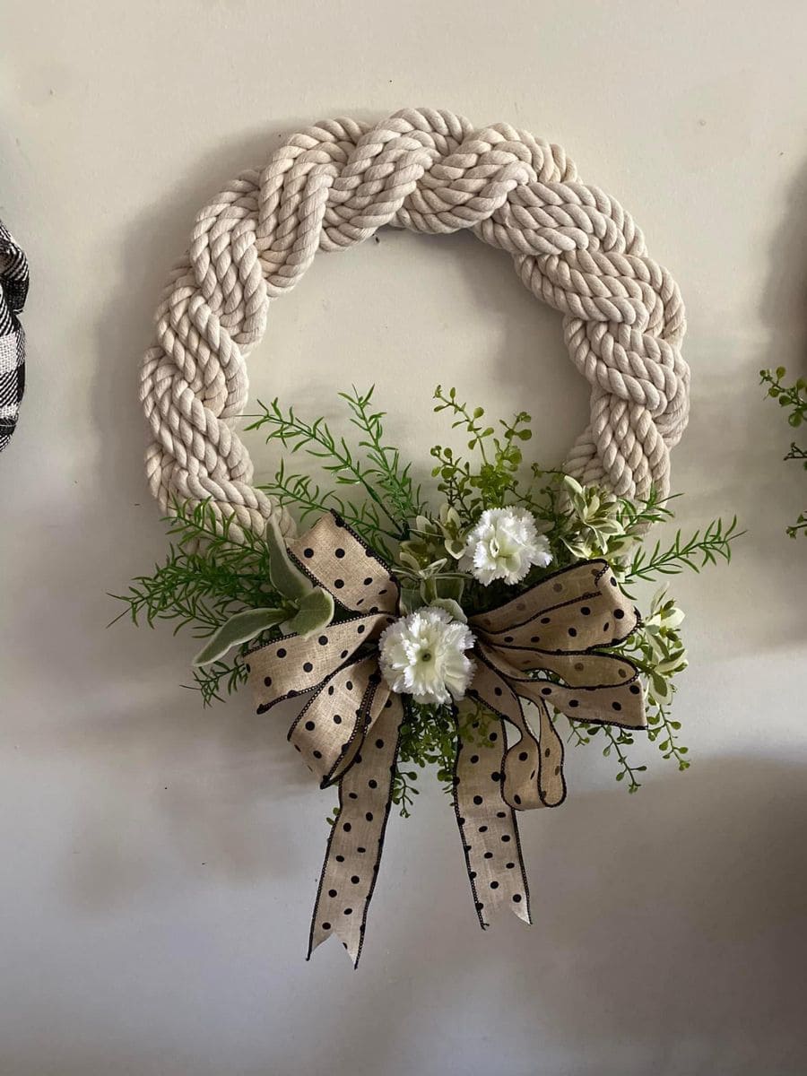 Rope Wreath with Flowers