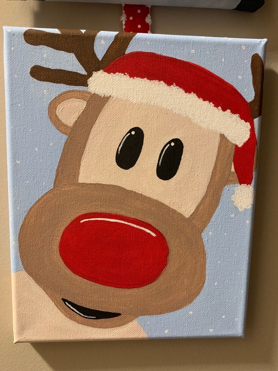 Rudolph Canvas Painting for Kids