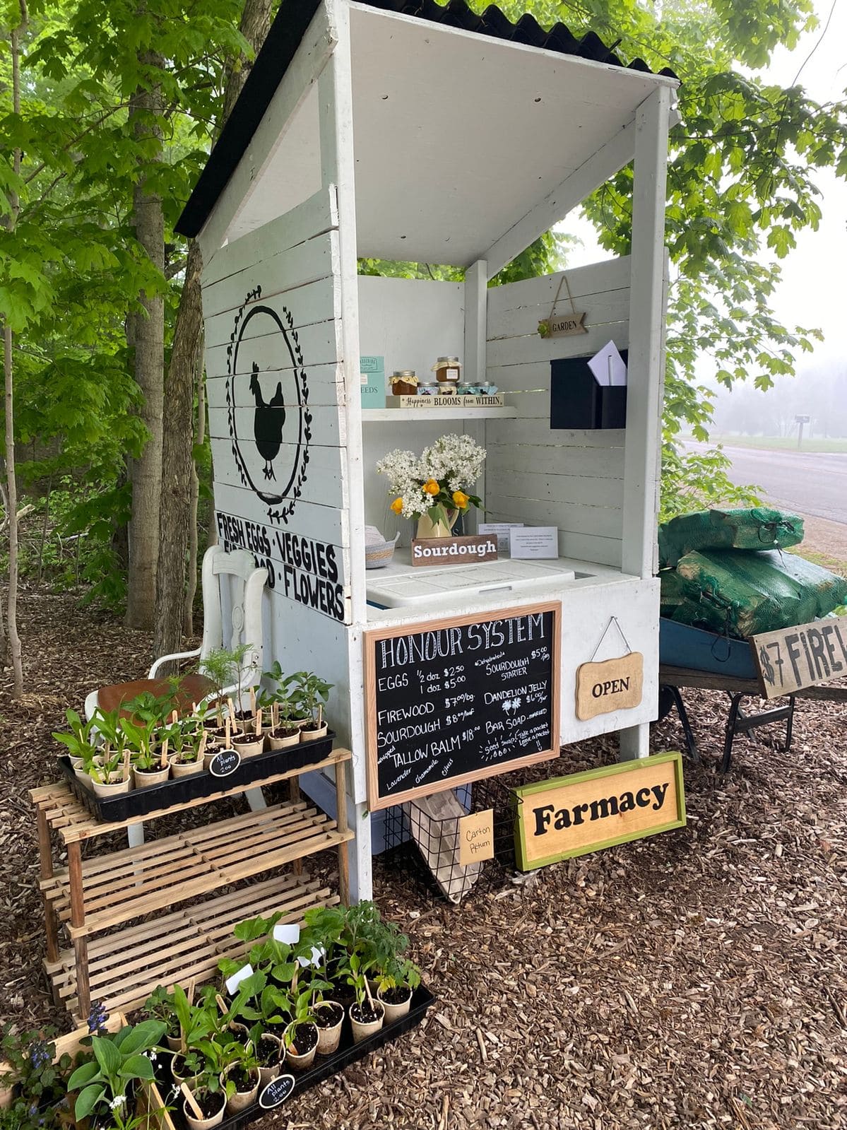 22 Charming DIY Farm Stand Ideas to Inspire Your Homestead Rustic Farmacy Honour Stand