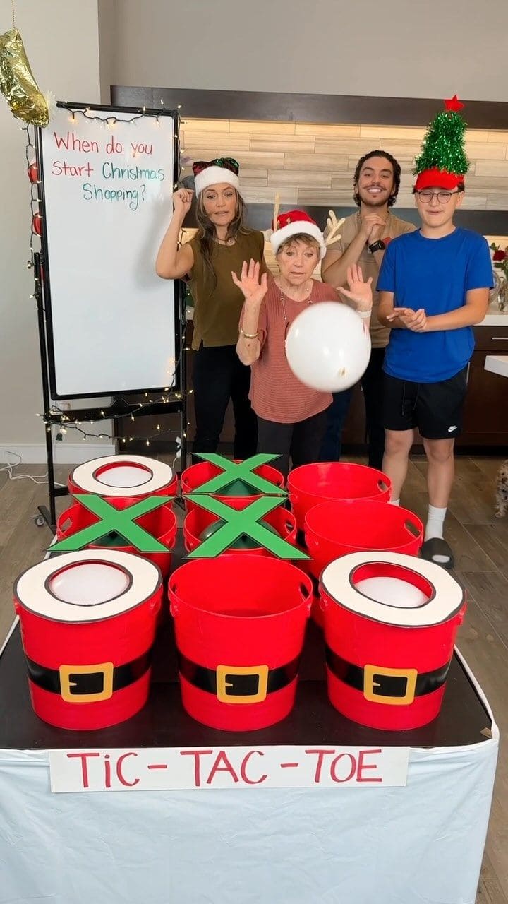 Santa Bucket Tic-Tac-Toe Challenge