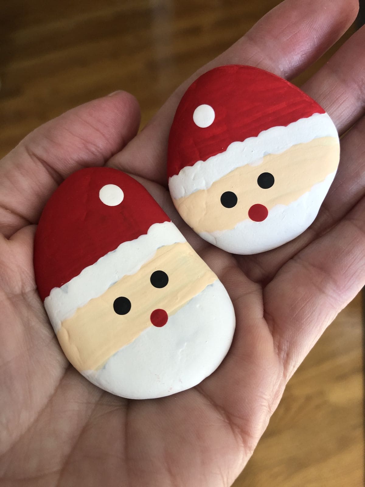 Santa Painted Rocks Craft