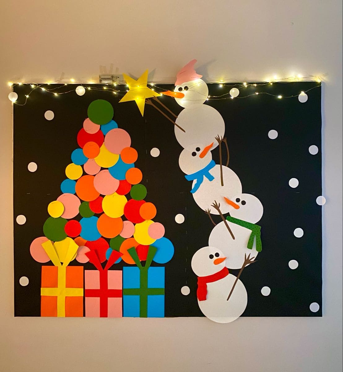 Snowmen Helping Decorate Board