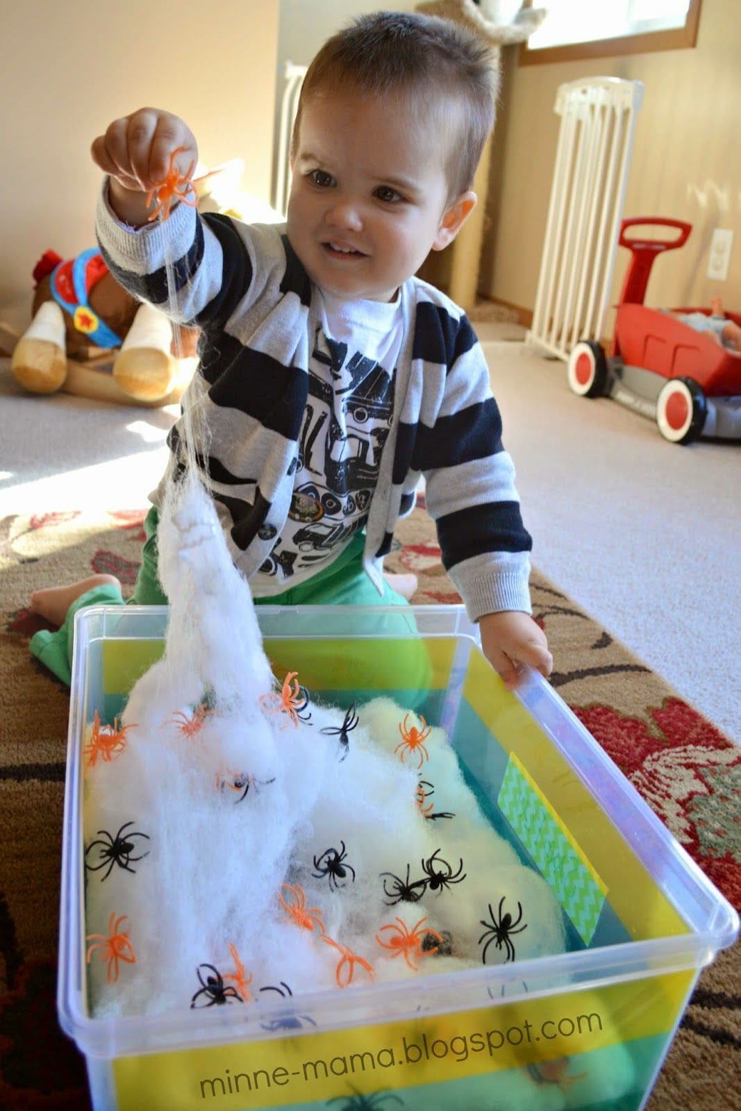 Spider Web Sensory Bin