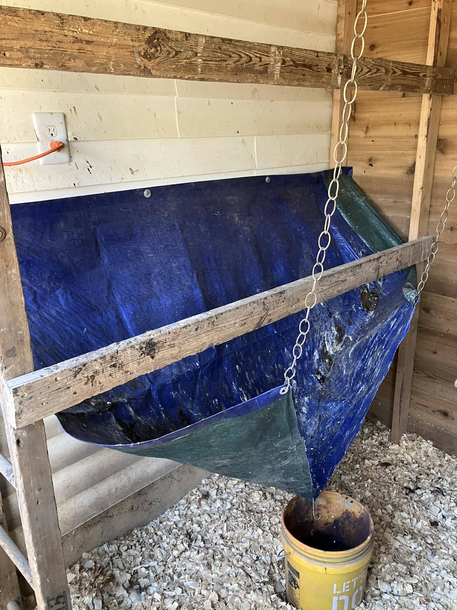 Tarp Poop Chute Drop System