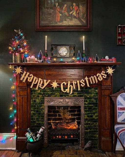 20 Magical Harry Potter Christmas Decor Ideas to Enchant Your Home The Gryffindor Common Room Fireplace