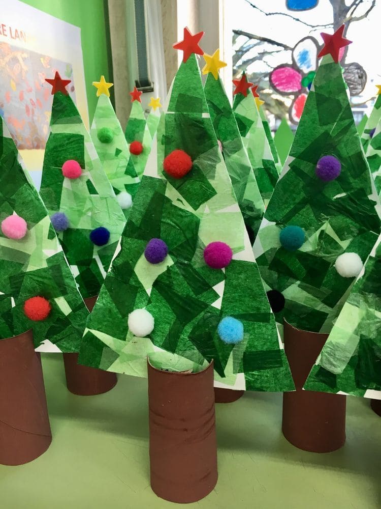 Tissue Paper Christmas Tree Craft