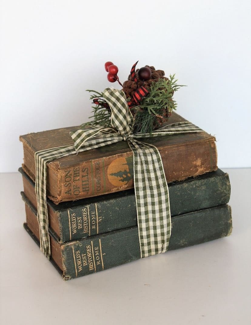 Vintage Book Stack Gift Decor