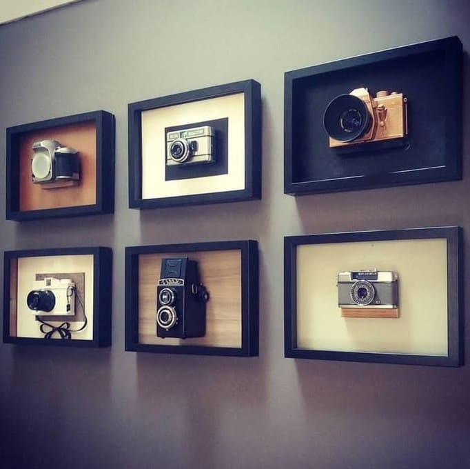 20 Unique Shadow Box Crafts to Showcase Your Treasured Keepsakes Vintage Camera Display Shadow Boxes