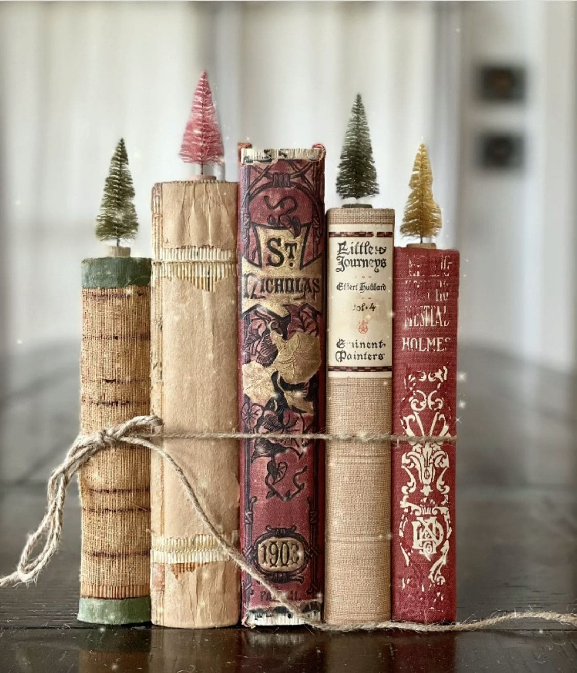 Vintage Christmas Book Forest