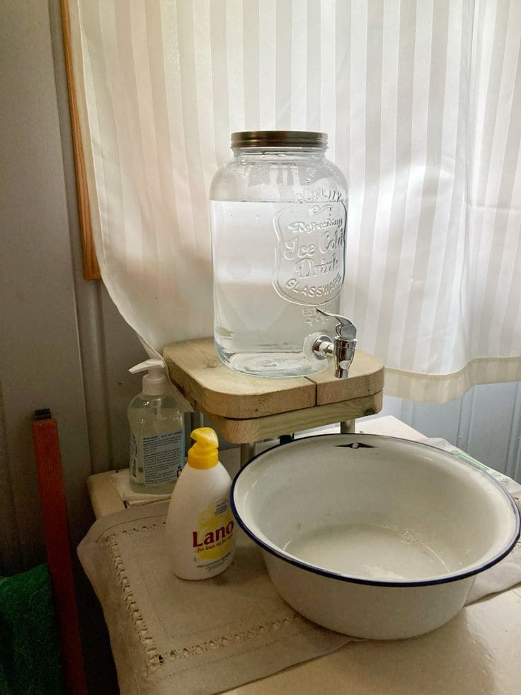 22 Brilliant Hand-Washing Station Ideas for Indoors & Outdoors Vintage Jar-and-Basin Wash Corner