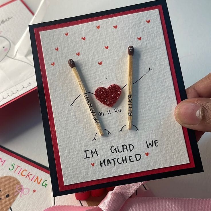 20 Handmade Valentine’s Card Ideas That Make Your Love Note Unforgettable We Matched Cute Matchstick Card