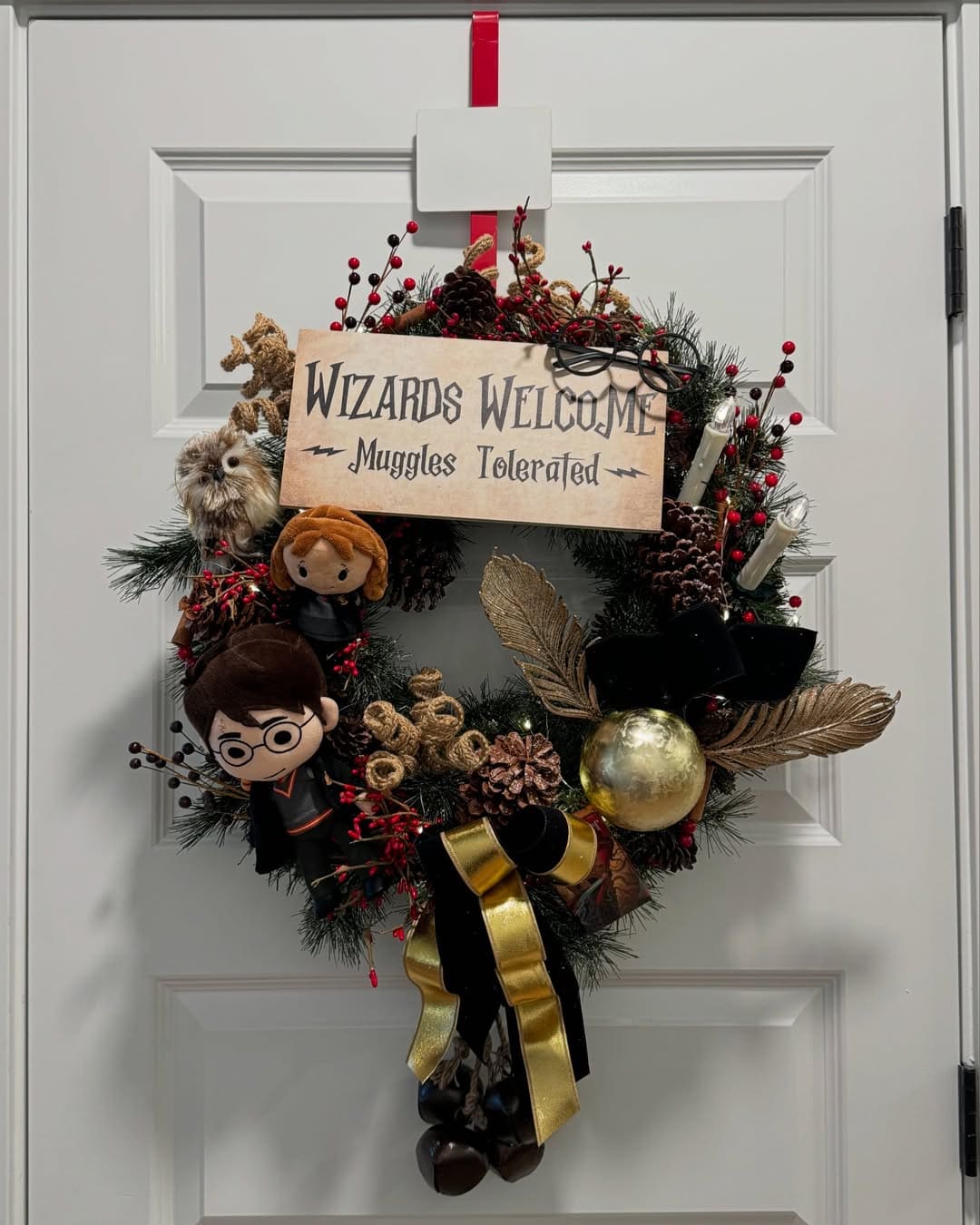 20 Magical Harry Potter Christmas Decor Ideas to Enchant Your Home Wizards Welcome Christmas Wreath