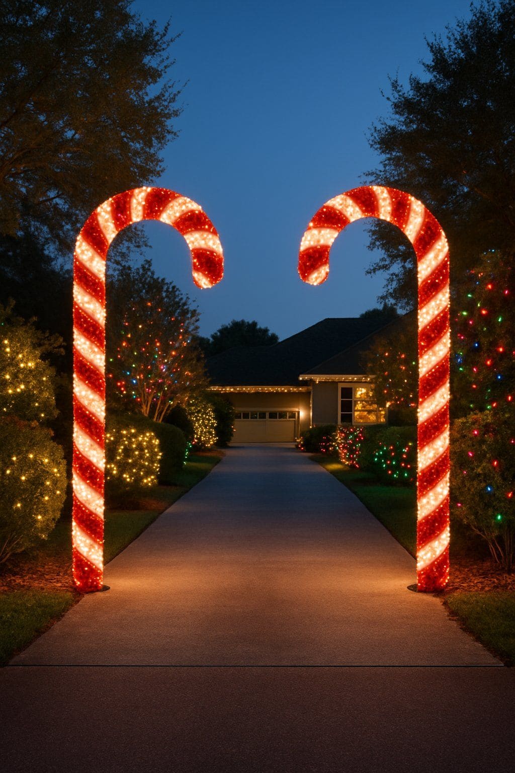 20+ Christmas Driveway Ideas for a Magical Holiday Arrival Candy Cane Lane Grand Entrance