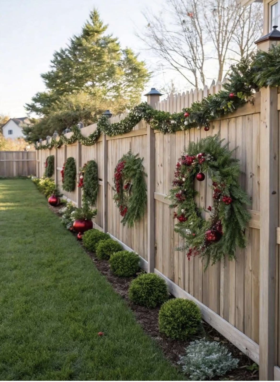 Classic Wreath Fence Garland