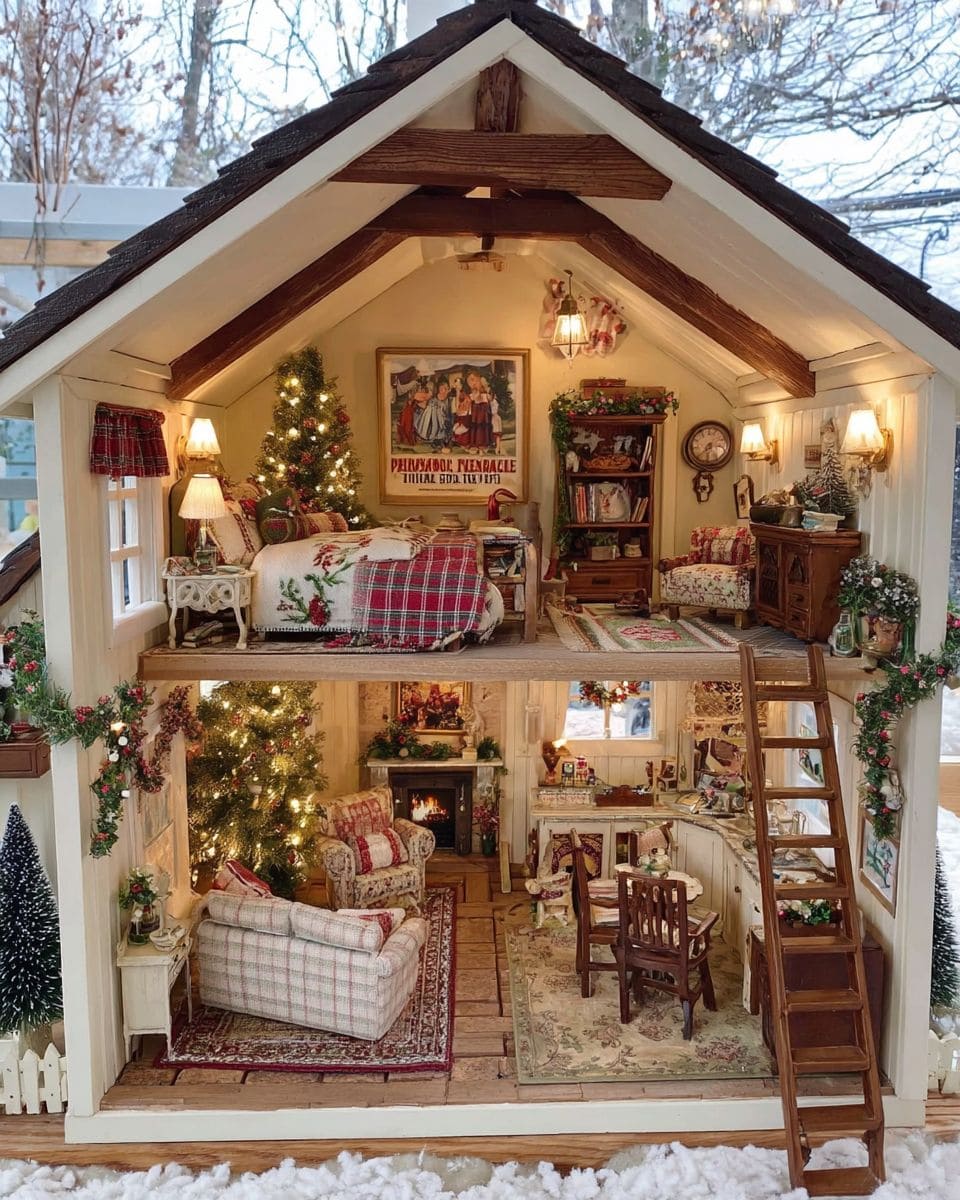 Cozy Christmas Miniature Cottage
