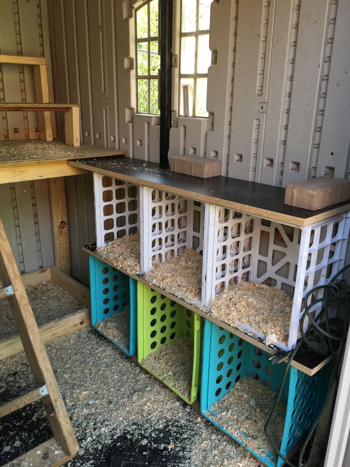DIY Plastic Crate Nesting Boxes