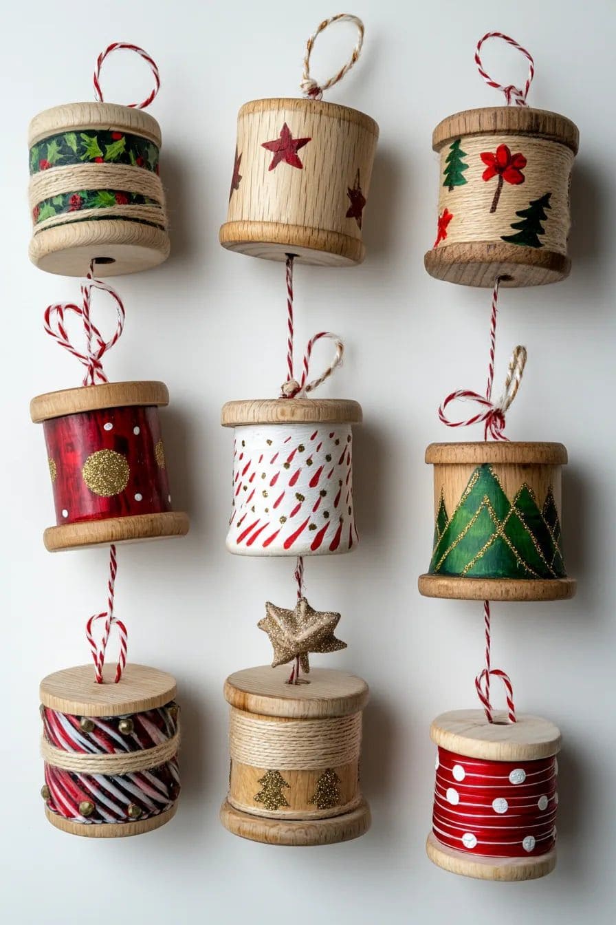 20 Creative Wooden Spool Craft Ideas to Brighten Your Home Hand-Painted Wooden Spool Ornaments