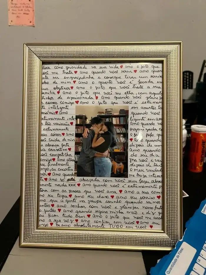 Handwritten Love Letter Frame