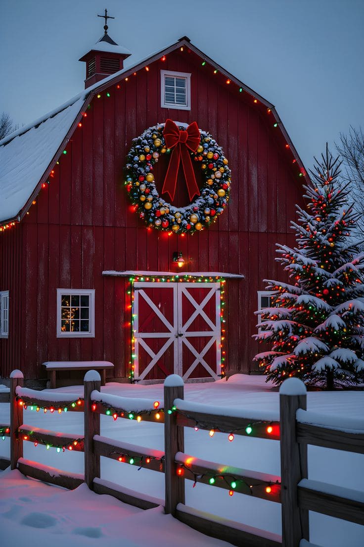 Rustic Barn Fence Lights
