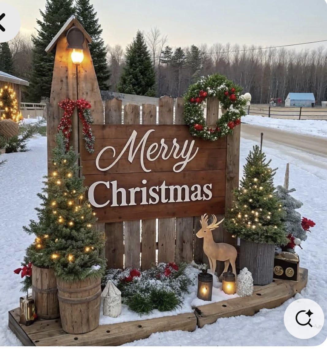 20+ Christmas Driveway Ideas for a Magical Holiday Arrival Rustic Merry Christmas Display