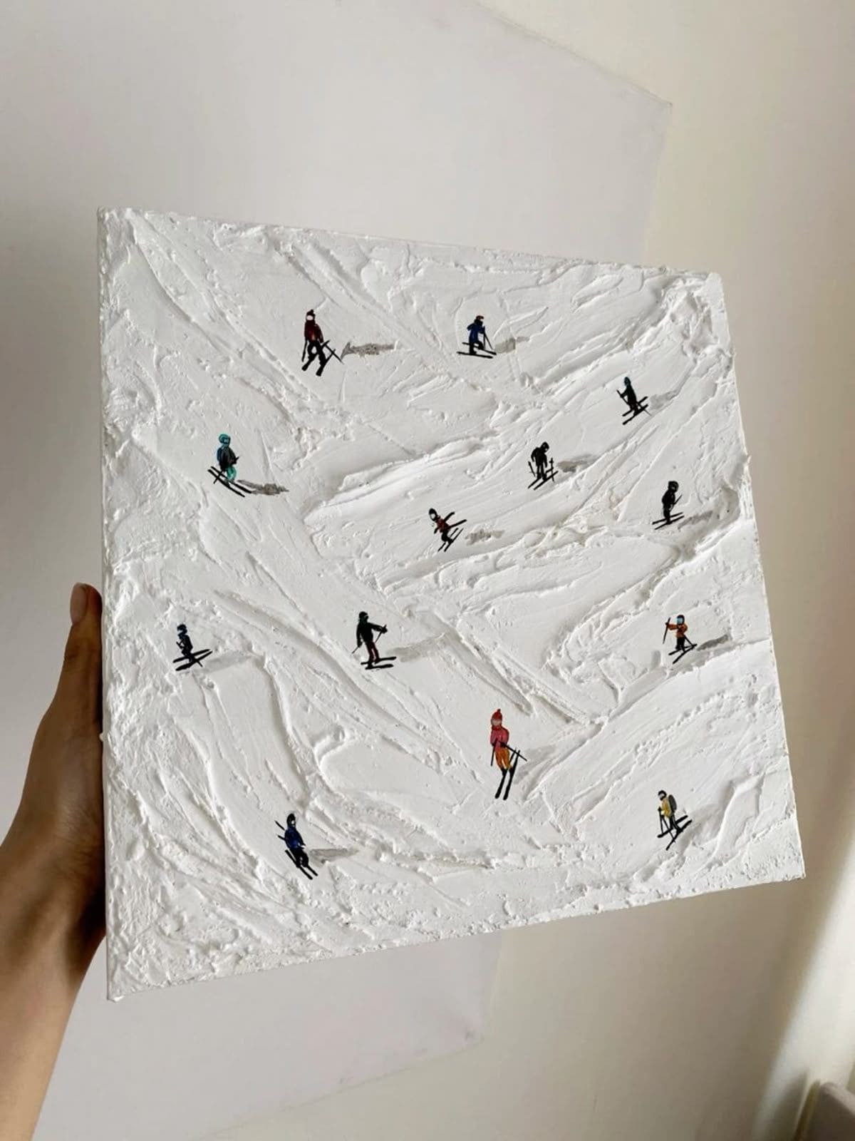 17 Textured Art Painting Ideas to Inspire Your Creativity Skiing Through Snowy Trails